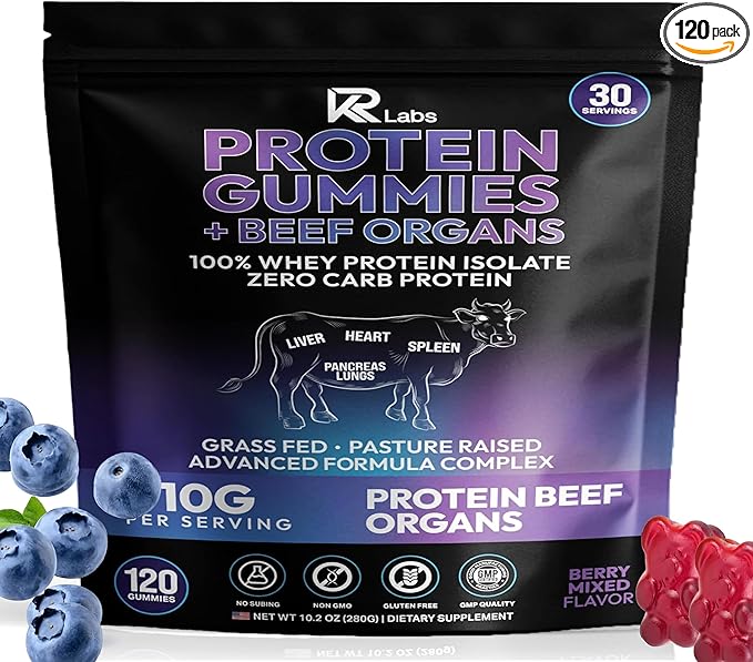 Premium Beef Organ Protein Gummies β Mixed Berry