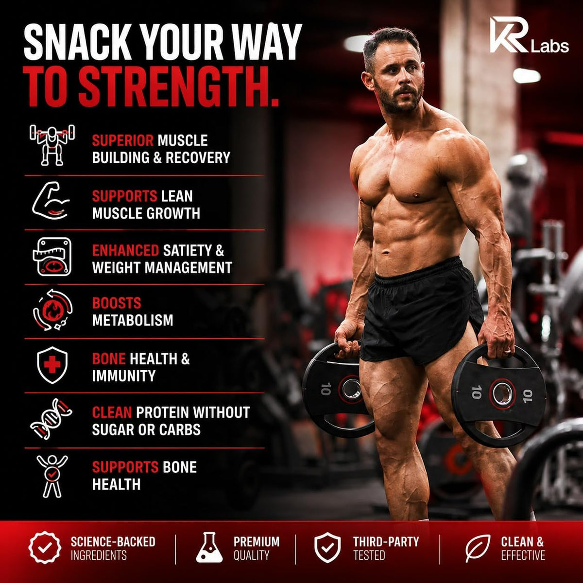 KR Labs Clear Whey Protein Gummies | Pre-Workout | 45mg Caffeine